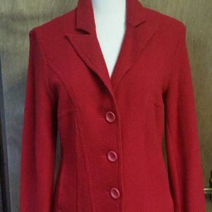 Tribal Red Wool Blazer Jacket with slit pockets Size 4